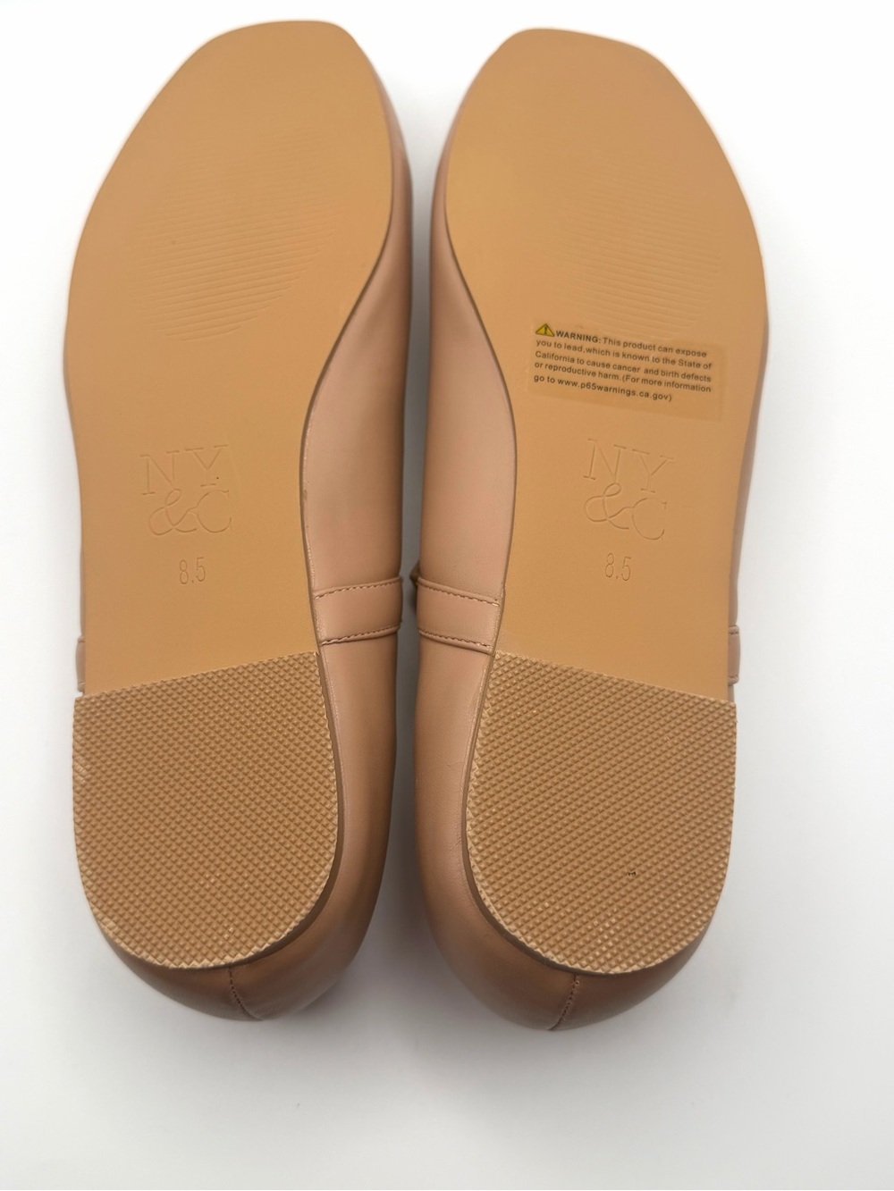 NWT NY&C Nude Square Toe Mary Jane Ballet Flats Shoes 8.5⁠ - Picture 4 of 8